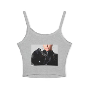 Spaghetti Tank — “Now Be a Good Boy” Graphic Crop Top