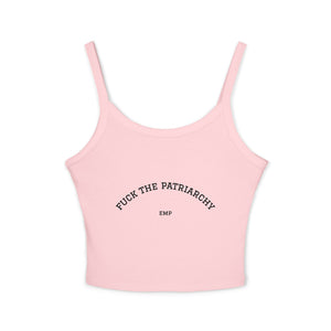 Fuck The Patriarchy Tank Top | Feminist Statement Crop Spaghetti Strap