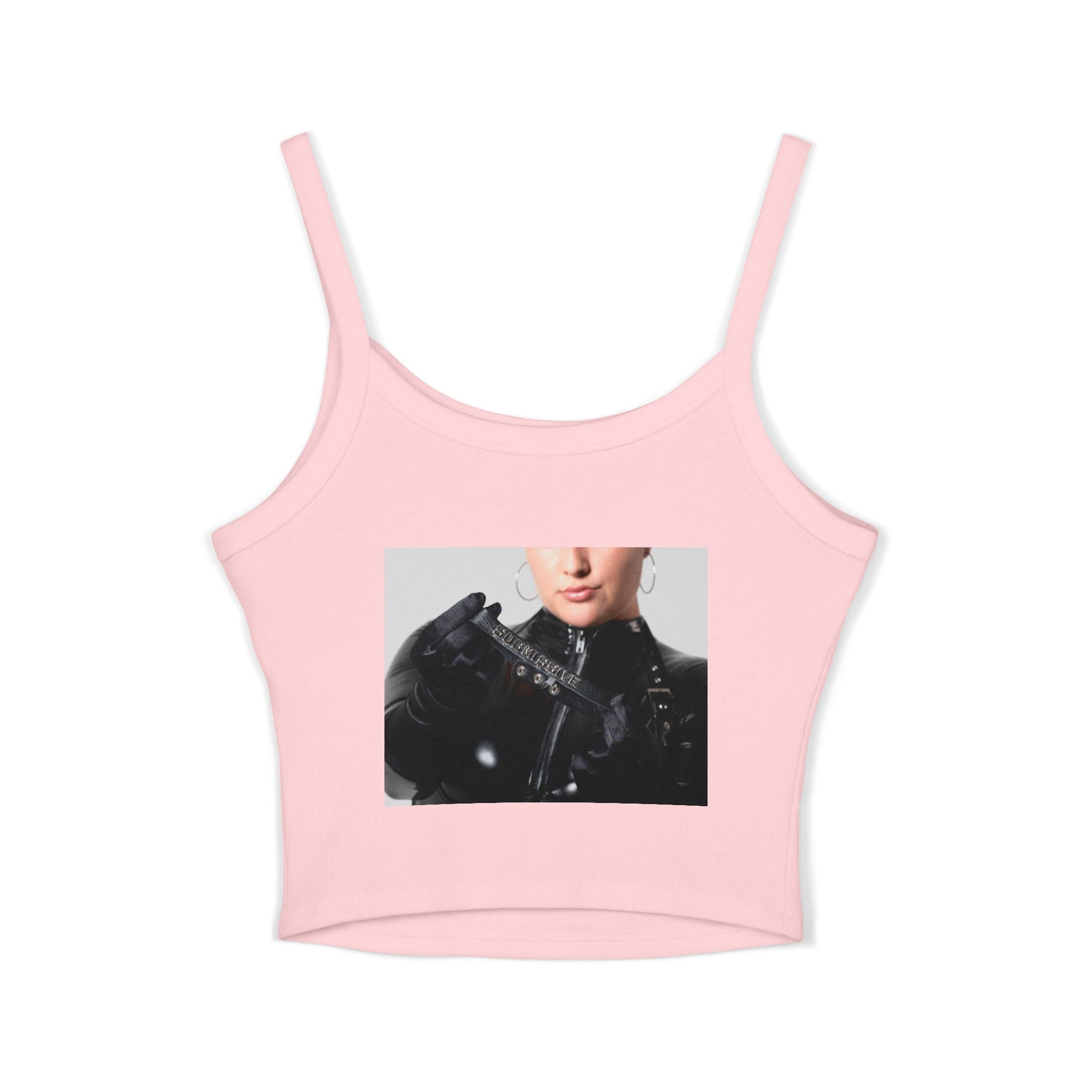 Spaghetti Tank — “Now Be a Good Boy” Graphic Crop Top