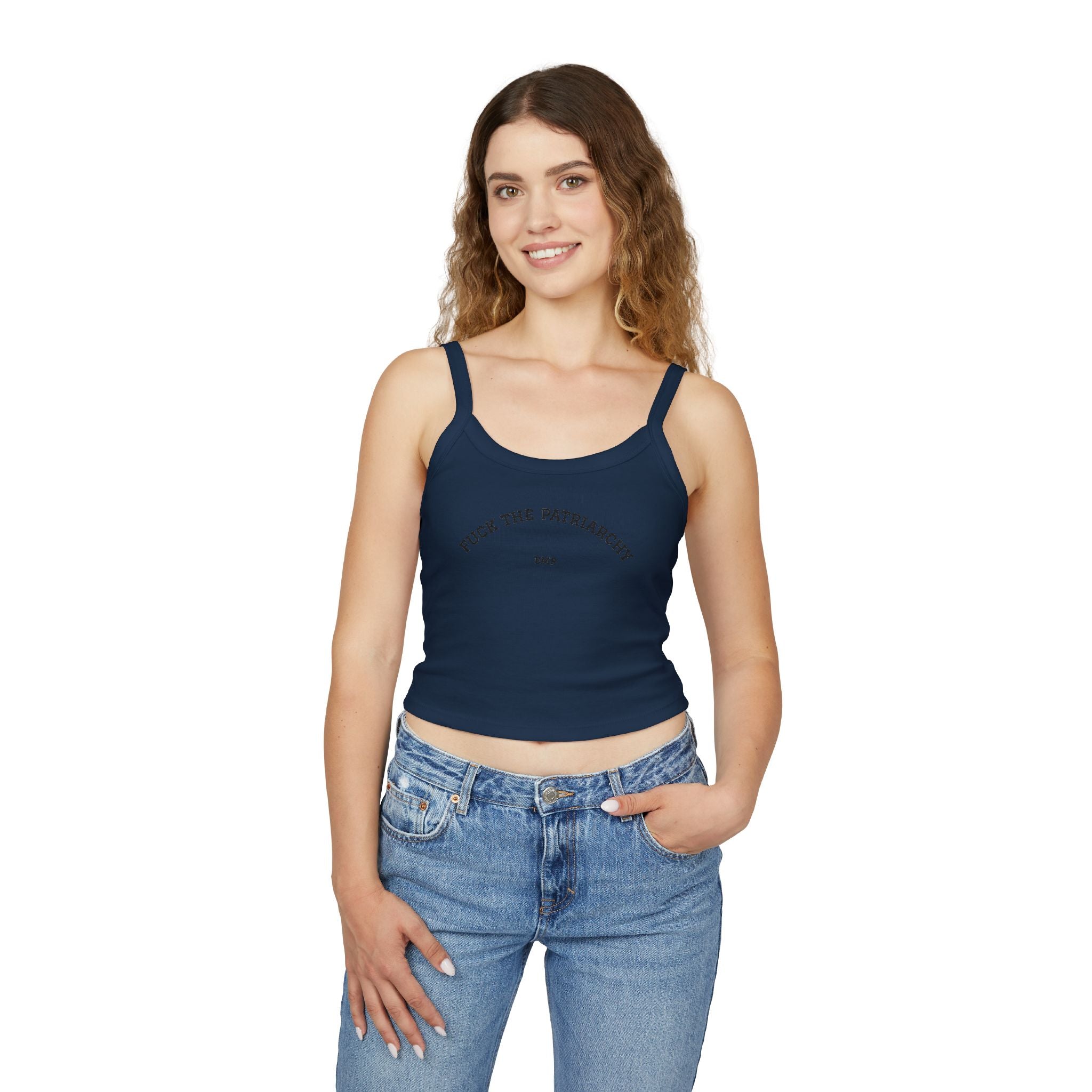 Fuck The Patriarchy Tank Top | Feminist Statement Crop Spaghetti Strap