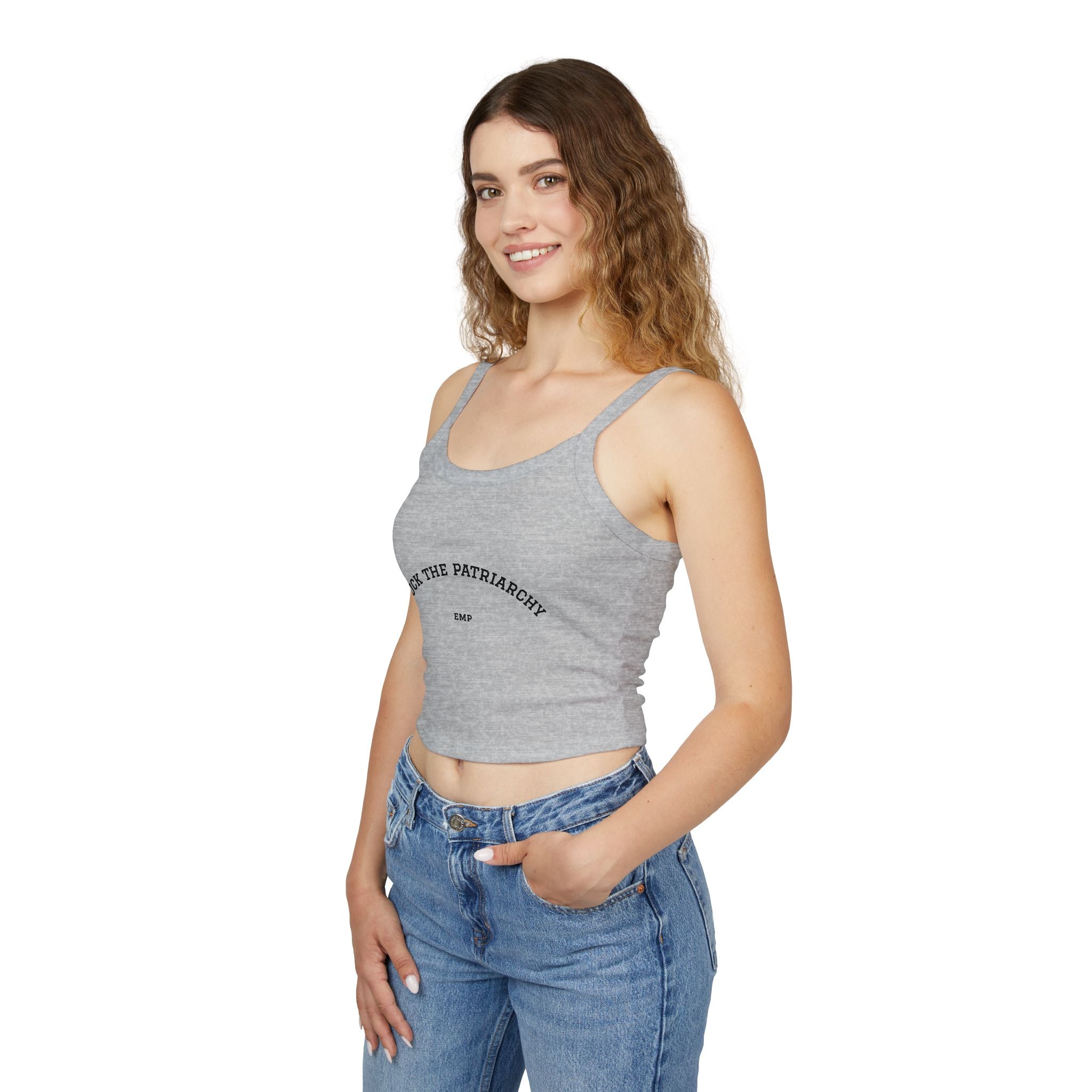 Fuck The Patriarchy Tank Top | Feminist Statement Crop Spaghetti Strap