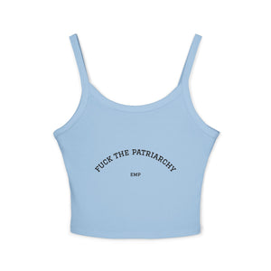 Fuck The Patriarchy Tank Top | Feminist Statement Crop Spaghetti Strap