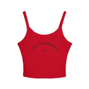 Fuck The Patriarchy Tank Top | Feminist Statement Crop Spaghetti Strap