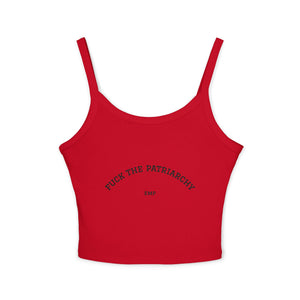 Fuck The Patriarchy Tank Top | Feminist Statement Crop Spaghetti Strap