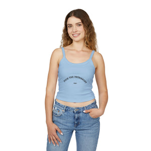 Fuck The Patriarchy Tank Top | Feminist Statement Crop Spaghetti Strap